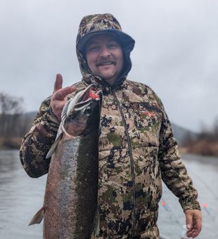 Hooked into a wild Washington Salmon