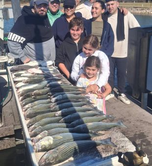Outstanding striped bass haul from Kingston OK waters!