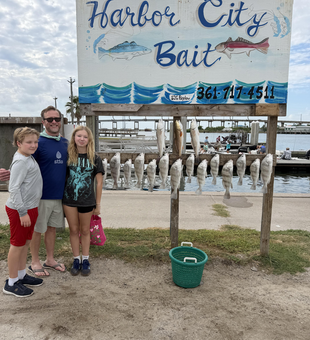 Fresh catch displayed at Rockport TX harbor.