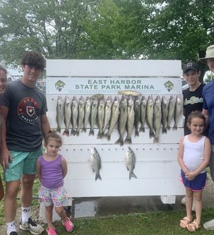 Family Lake Erie Walleye Fishing Success at East Harbor Marina