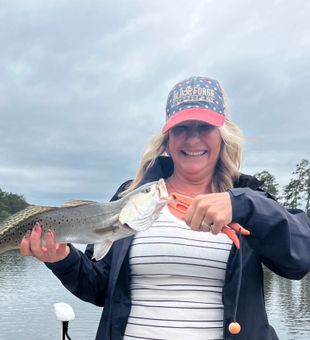 Beautiful Panama City speckled trout making the day complete!