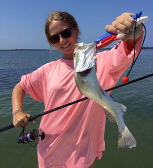 Several good Specks landed by this young lady today while fishing St Joseph Bay with Captain Mitch