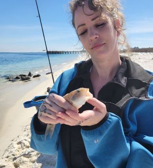 Bright day, cool catch on the beach! 