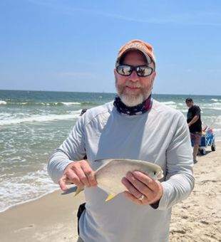 Sunny surf fun with a Pompano!