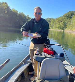 Jim with a nice slot fish. Hopper Dropper/dropper!