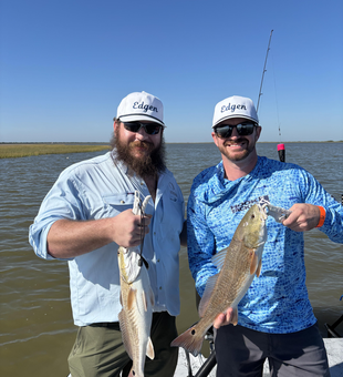 Nice redfish caught jigging and drift fishing in clear conditions!
