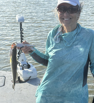 Nice speckled trout using jigging technique today!