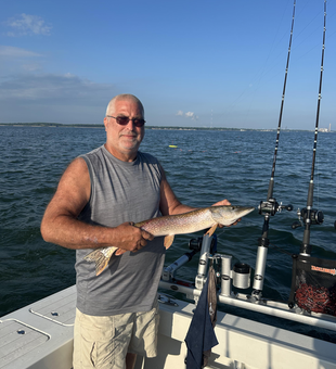 Jigging for pike in partly cloudy Oregon OH pays off!