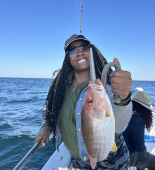 Nice lane snapper from our Port Orange adventure! Clear skies made for exciting fishing conditions.