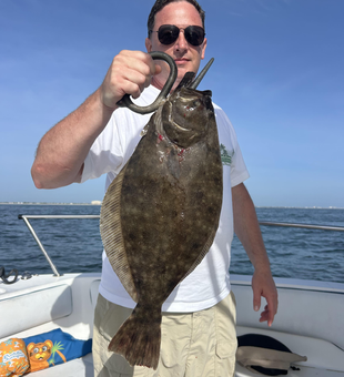 Hooked a tasty Southern Flounder while deep sea trolling in Port Orange!