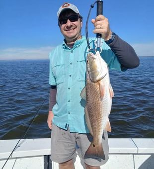 Redfish reeled in - Lafitte, LA.