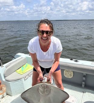 Smiling with a powerful Stingray catch!