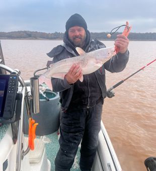 Icy blue catfish on a cold morning!