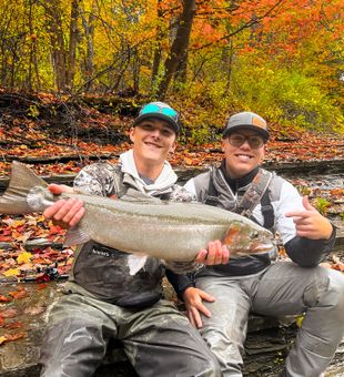 Chasing steelhead in NY tributaries.