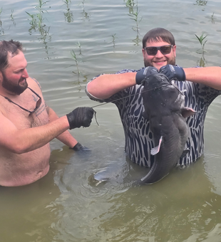 Monster Lake Tawakoni blue catfish landed with heavy tackle!