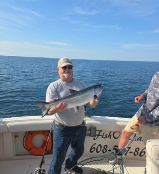 Quality Lake Michigan salmon fishing charter catch.