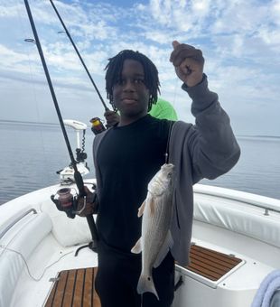 Hooked up offshore in Georgia’s Atlantic waters on a beautiful fishing day.