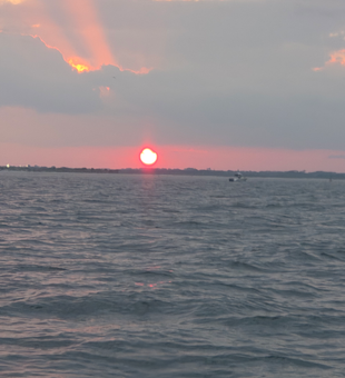 Perfect evening for deep sea jigging and trolling. Partly cloudy skies made for exciting fishing conditions.