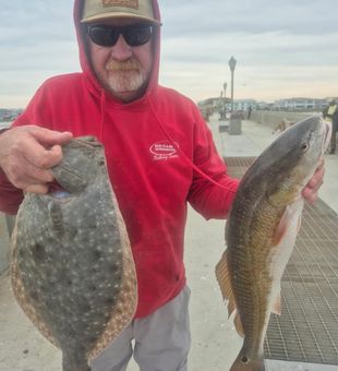 Pier-Caught Flounder and Redfish at Wrightsville Beach