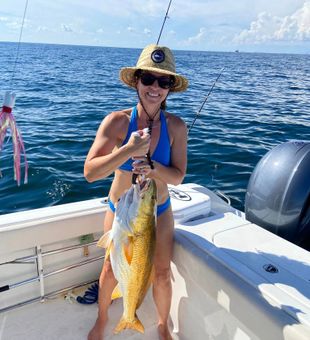 Look what she caught! Beautiful Red Drum!