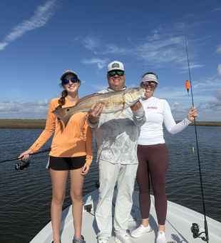 Golden Meadow redfish brought to the boat!