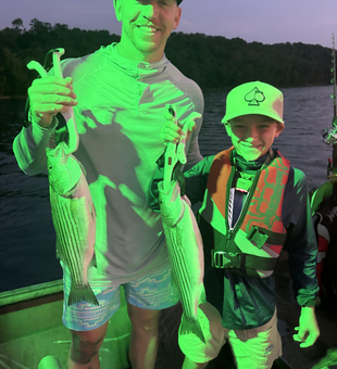 Double striped bass success at Beaver Lake!