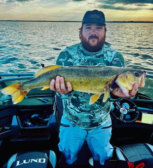 Epic golden walleye catch at sunset!