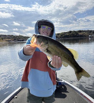 Nice largemouth bass from Lago Vista! Light tackle made this one exciting.