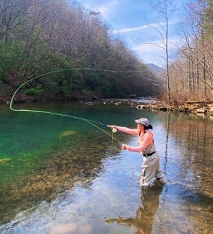 Perfect cast on Chattanooga waters with rod bent tight!