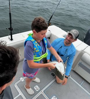 Flounder fishing in Freeport waters