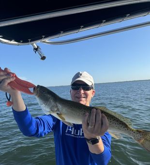 Great catch with a Speckled Trout on our Florida fishing trip!