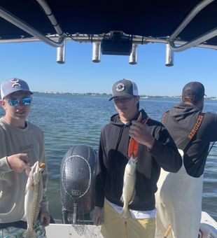 Exciting day on the water with Speckled Trout fishing action!