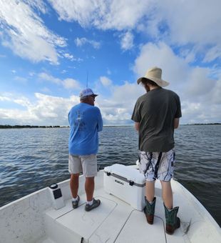 Coastal fishing adventure on calm waters