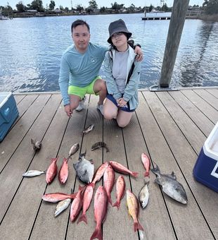 Panama City FL fishing delivers grey triggerfish, lane snapper, and bluefish!