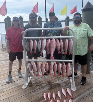 Impressive pink fish haul on the South Florida docks!