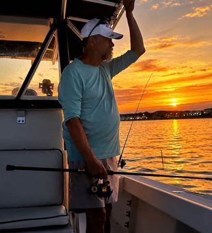 Perfect sunset fishing adventure in Wells Harbor ME!