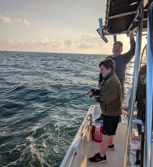 Golden hour, focused fishing moment.