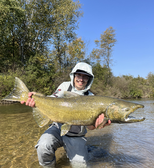 Great catch on the fly today! Clear skies made for perfect fishing conditions.