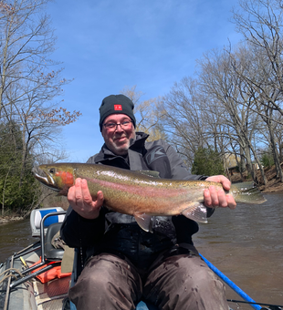Beautiful Michigan rainbow trout caught fly fishing!