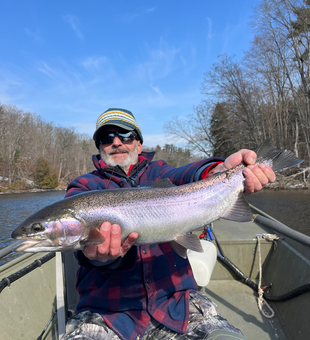 Beautiful Michigan rainbow trout from a successful fly fishing outing!