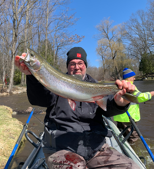 Beautiful Michigan rainbow trout caught fly fishing!