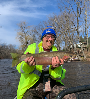 Beautiful Michigan rainbow trout caught fly fishing!