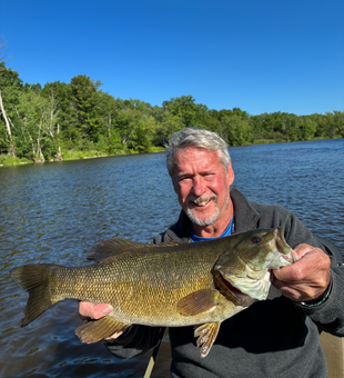 Michigan smallmouth bass caught on the fly!