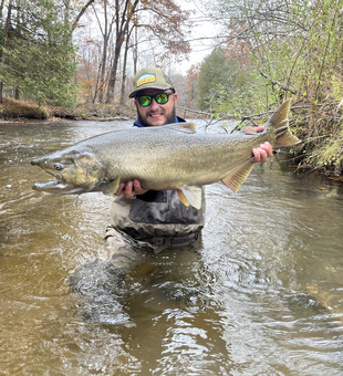 Nice salmon on the fly today! Clouds rolling in but the fish are biting.