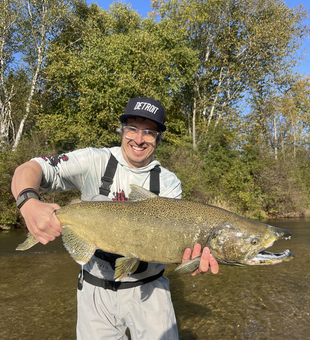 Nice sea trout on the fly! Clear skies made for perfect fishing conditions.