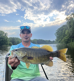 Big Smallmouth Bass caught fly fishing in Stanwood!