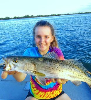 Young Angler and her Sea Trout catch! - St. Marks, FL.