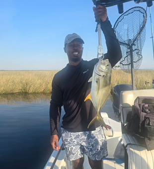 Gulf Coast crevalle jack brought to the boat!