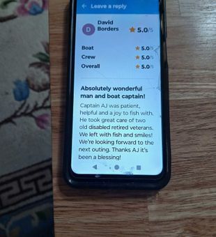 Perfect 5-star review for our Corpus Christi fishing charters!