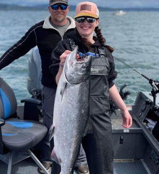Columbia River salmon in the boat